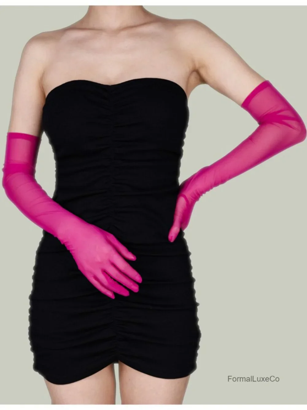 Extra Long Sheer Opera Gloves Mesh Tulle Accessory for Bridal Costume Party